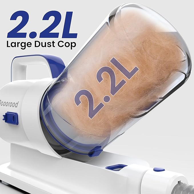 Dog Grooming Vacuum Kit, 5 in 1 Pet Hair Grooming Tools 13000Pa 2.2L Dust Cup with Clippers for Dogs Cats Shedding Brush Remover at Home Bule