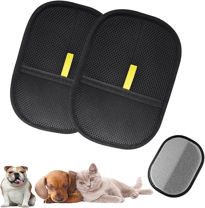 2025 Pair Pet Hair Remover Glove - Reusable Quick De-Shedding Gloves,Perfect for Grooming Pets & Cleaning Hair Off Couch/Bed (2 Pair)