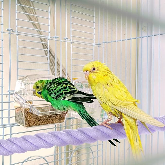1-Pack Rope Perches for Bird Cages, 31.5 in Length Comfort Grip Flexible Rope Perch Beak & Paw Grinding for Parrots/Cockatiels/Parakeets, Bird Platform Sand [Purple]
