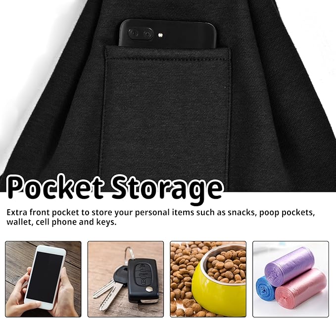 CUBY Dog and Cat Sling Carrier - Hands Free Reversible Pet Papoose Bag - Soft Pouch and Tote Design - Suitable for Puppy, Small Dogs Cats Outdoor (Black Senior, Unadjustable Strap)