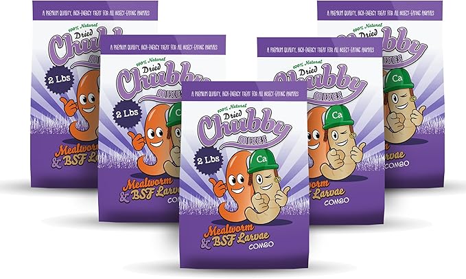 10lb Chubby Mix Mealworm & Black Soldier Fly Larvae Combo. Non-GMO Dried Insects for Chickens – High Protein Chicken Feed Meal Worms for Wild Birds & Chicken Treats for Laying Hens