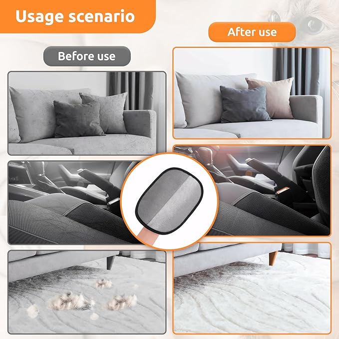 2 Pcs Pet Hair Remover Glove, Cat & Dog Reusable Electrostatic Gloves Pet Hair 2025 New Upgrade,Grooming Pet Hair Remover Tool, Reusable Quick De-Shedding Gloves for Couch、 Clothing、Carpet,、Car Seats