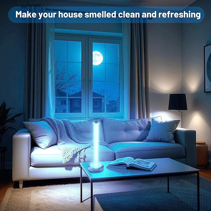 100W UV Sanitizer Light, Portable Ultraviolet Light with 3-Gear Timer, 110V, 99.99% UVC Ozone Free UV Lamp for Home, Office, Hotel, School