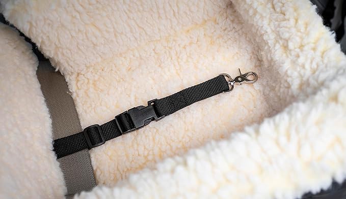 Snoozer Lookout I Car Seat - Dog Car Seats for Small Dogs, Puppy Booster Bed for Small & Medium Sized Pets Up to 25 Lbs, Elevated, Washable - Medium, Birch Diamond