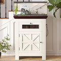 10-15 Gallon Fish Tank Stand with Power Outlets, Aquarium Stand with Storage Cabinet and Drawer for Fish Tank, Reptile Terrarium, 198LBS Capacity, Beige & Brown