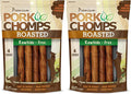 Pork Chomps Roasted Pork Skin Dog Chews, 6-inch Twists, 4 Count (Pack of 2)