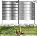 10 Panels No Dig Garden Fence with Gate, 40 in(H) X 24.2 ft(L) Metal Fence Panels, Thickened Rustproof Garden Fencing, Animal Barrier Fence for for Dogs, Rabbits, Landscape, Patio