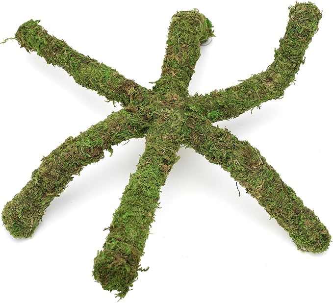 12 Inch Hermit Crab Climbing Toys for Tank, Fake Moss Hermit Crab Habitat Tank Accessories, Pet Snail Climbing Toys, Ideal Snail Terrarium Accessories (Natural Green, 12 Inch)
