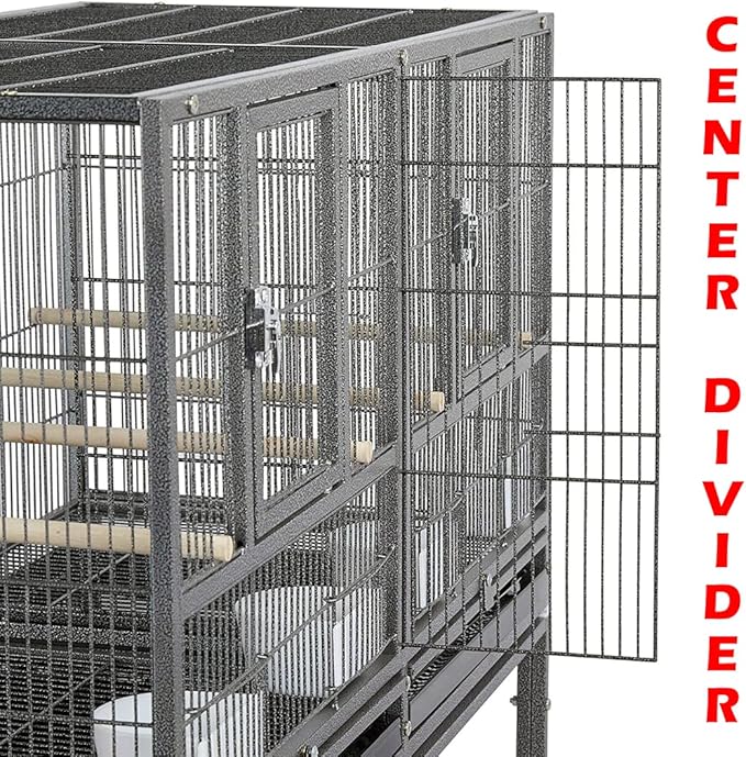 1/2/3-Combo Stacker Center Divided Breeder Breeding Bird Flight Double Rolling Cage Side Nesting Box Doors for Aviaries Canaries Cockatiels Lovebirds Finches Budgies Small Parrots
