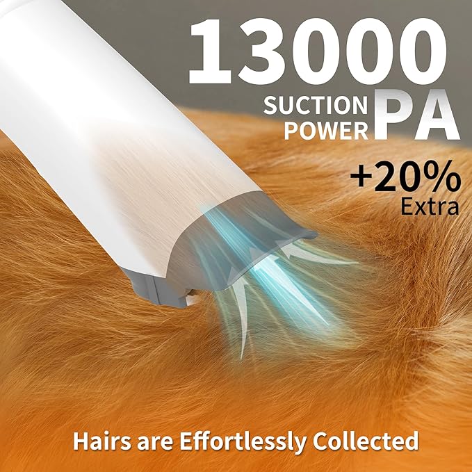 Dog Grooming Vacuum Kit, Pet Grooming Vacuum with Electric Dog Hair Clipper, Grooming Brush, Cleaning and Crevice Tool with 1.5L Dust Cup 5 Grooming Tools for Shedding Pet Hair, Home Cleaning