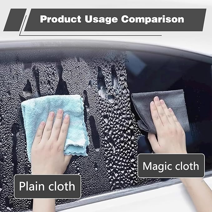 10pcs Thickened Magic Cleaning Cloth, Upgrade Reuseable Streak Free Microfiber Cloth Magic Fiber Microfiber Cleaning Cloth,Multipurpose Miracle Rags Magic Rags for Kitchen,Glass,Car,Window (12x12in)