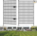 10 Panels No Dig Decorative Outdoor Garden Fence with Gate for Yard, 48 in(H) X 26.25ft(L) Animal Barrier Fencing Rustproof Metal Wire Panel Border for Dog, Rabbits, and Patio Temporary Ground Stakes