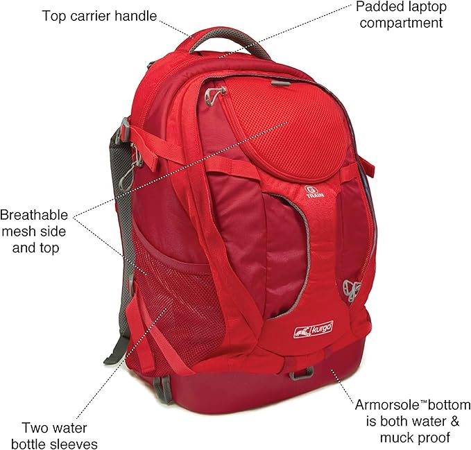 Kurgo G-Train Dog Carrier Backpack - Comfortable Travel Bag - Waterproof Armorsole Base - Convertible Backpack to Carrier - Padded Laptop Compartment - Hands-Free Pet Travel Backpack