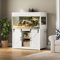 120 Gallon Reptile Terrarium with Stand, 4x2x2 Bearded Dragon Enclosure for Snakes Lizards, Large Vivarium Tank with Storage Cabinet, Acrylic Doors, Mesh Lid, Power Outlet White PX04RTWW