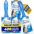 PetLovers Extra Sticky Lint Roller Ultimate Value Set 400 Sheets for Pet Hair Removal, Dog and Cat Lint Remover 4 Pack