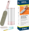 2PCS Lint Brushes for Clothes, Cat Dog Hair Remover for Lundary, Self-Cleaning Lint Remover for Bed Sofa Coat, Best Hair Cleaning Brushes Better Than Lint Roller (Large Pink and Mini Blue)