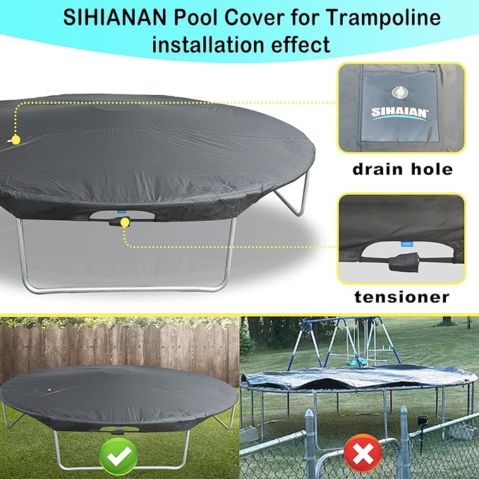 10 Ft Wintet Pool Cover, with Automatic Drain Round Pool Cover, One-Piece Quick Installation and Removal for Round Hot Tub and Spa Pool, Preventing Waterlogging, UV Protected