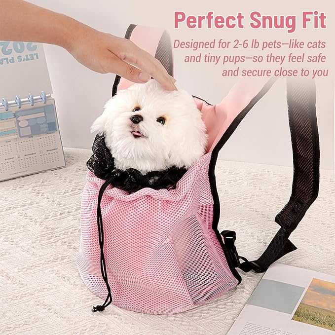 Cat Backpack Front Carrier for Small Dogs - Lightweight Pet Backpack Carrier for Travel, Hiking, Cycling & Outdoor (Blue, Medium)