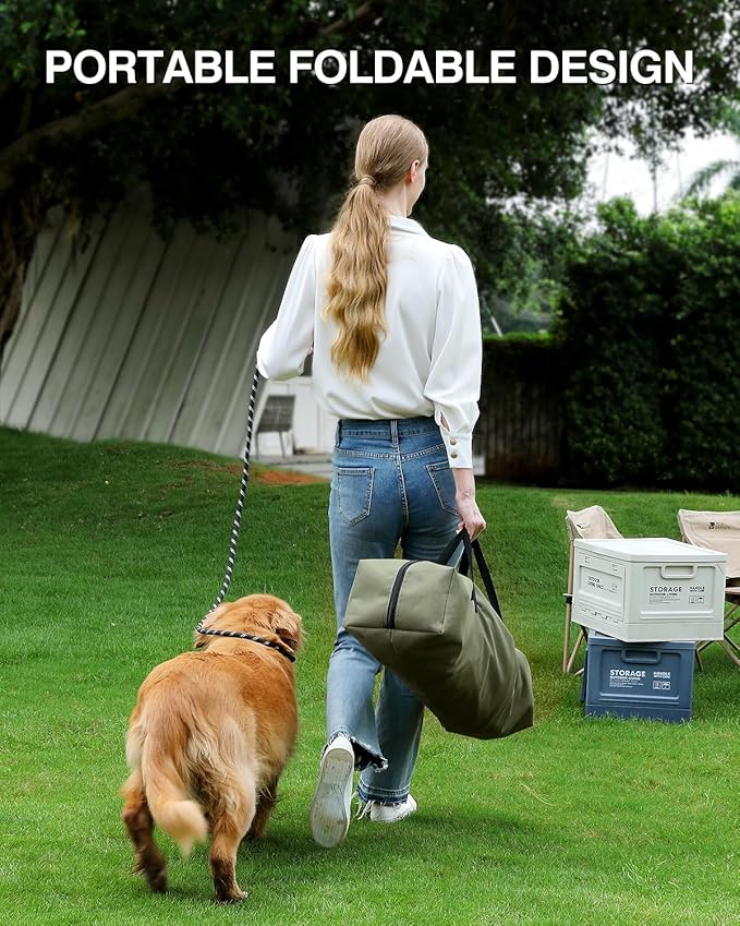 42 Inch Collapsible Travel Dog Crate for Medium Large Dogs, Portable Dog Crate 4-Door Foldable Soft Kennel with Durable Mesh Windows for Indoor & Outdoor Travel, with Storage Bag,Green