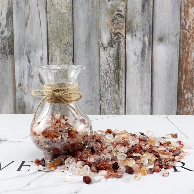 0.96LB Crushed Quartz Pebbles Fish Tank Gravel Succulent Rocks Aquarium Decorative Vase Filler Natural Stones Tumbled Polished Bulk - Crystal Pebbles