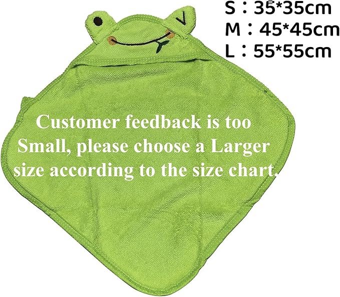 Dog Hooded Bathrobe Towel, Fast Drying Bath Towel Absorbent Warm Blanket Green S