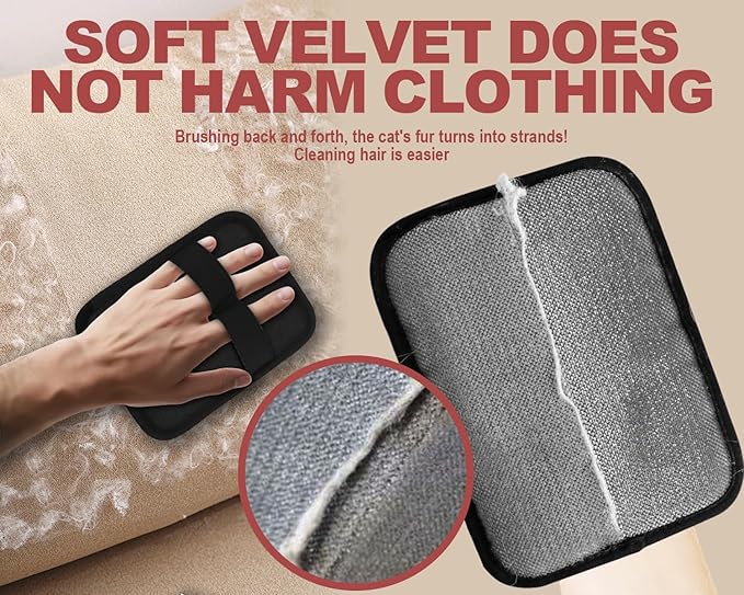 Electrostatic Pet Hair Remover Glove, Newly Upgraded Reusable Electrostatic Pet Hair Gloves, Pet Hair Remover Tool for Clothing, Couch, Carpet, Car Seat (2Pcs)