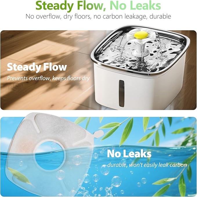 12+12 Pack Pet Fountain Replacement Filters Compatible with Veken 67oz 84oz 95oz 135oz Plastic Stainless Steel Pet Water Dispenser, Cat Water Fountain Filters for Dog Cat with Foam Filter
