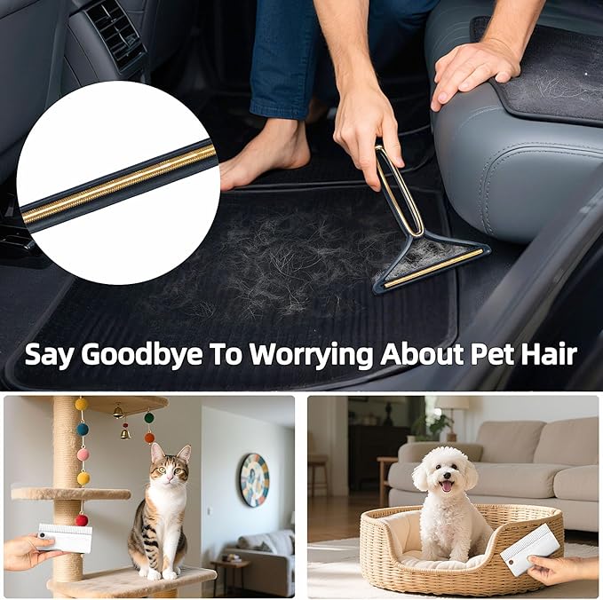 Carpet Rake for Pet Hair Removal, 54" Adjustable Handle Pet Hair Removal Carpet Brush Scraper, Pet Hair Removal Broom Tool for Carpet, Reusable Dog Cat Fur Remover, Pet Fur Cleaner for Rugs, Mats