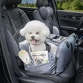 VVICOGARD Dog Car Seats for Small Dogs, Removable Airbag Design Gray Waterproof Pet Booster Seat with Thick Cushion, Washable Travel Doggie Bed Carseat for Small Dog Up to 33 lbs