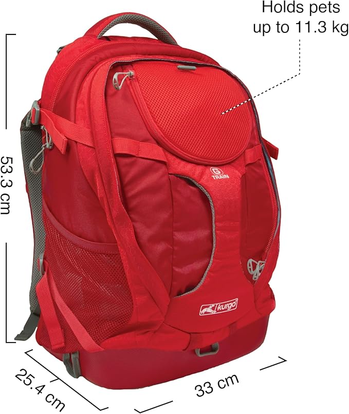 Kurgo G-Train Dog Carrier Backpack - Comfortable Travel Bag - Waterproof Armorsole Base - Convertible Backpack to Carrier - Padded Laptop Compartment - Hands-Free Pet Travel Backpack