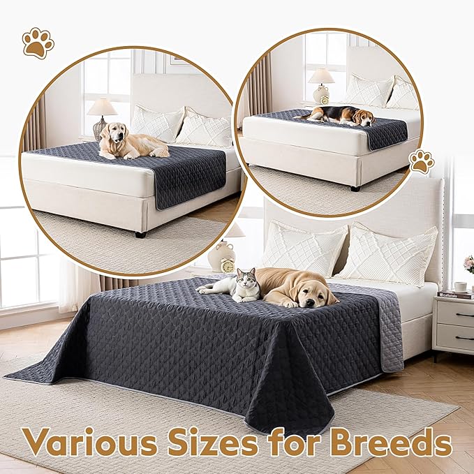 100% Double-Sided Waterproof Blanket, Couch Cover for Dogs Washable, Reversible Dog Bed Cover.(Dark＆Light Grey, 30 X 70 Inch - 1 Pack)