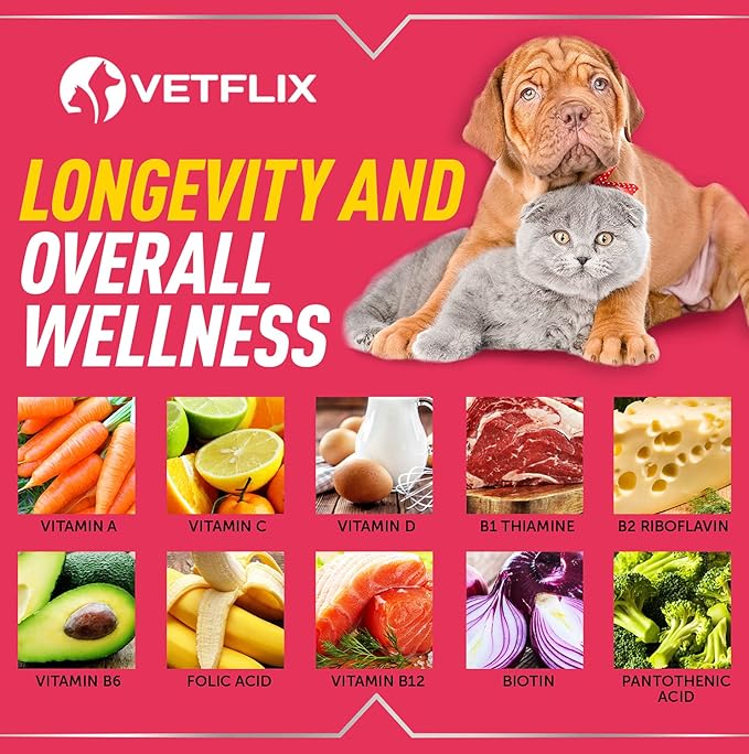 10-in-1 Pet Vitamins for Dogs & Cats - Made in USA - Glucosamine & Multivitamin Supplement - Joint, Immune & Skin Health Support - All Ages & Breeds - 2 Fl Oz