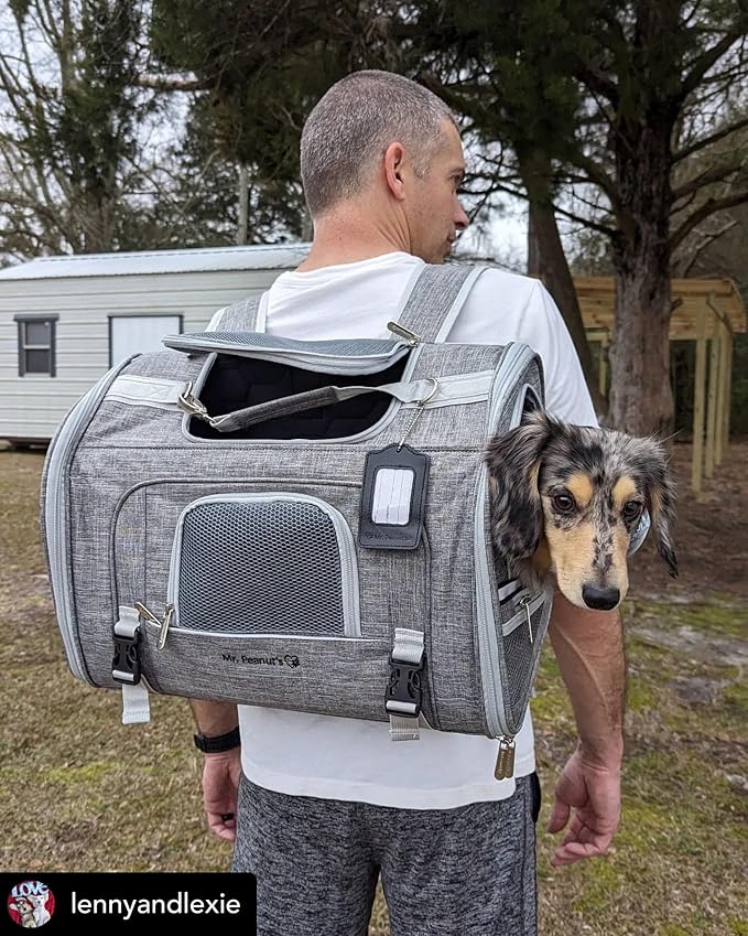Mr. Peanut's Monterey Series Airline Compliant Horizontal Backpack Pet Carrier (Blue)