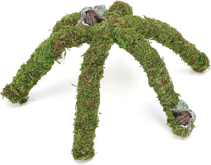 12 Inch Hermit Crab Climbing Toys for Tank, Fake Moss Hermit Crab Habitat Tank Accessories, Pet Snail Climbing Toys, Ideal Snail Terrarium Accessories (Natural Green, 12 Inch)