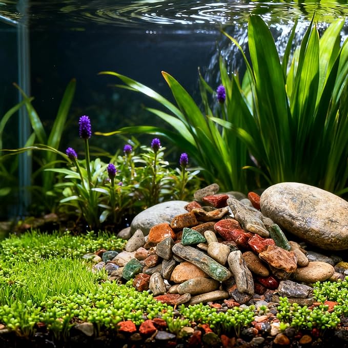 11 LBS Aquarium Gravel, 4-25mm Decorative River Rocks, Natural Polished Mixed Color Stones for Aquascaping, Outdoor Landscaping, Vase Fillers