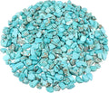 0.96LB Crushed Quartz Aquarium Gravel Vase Filler Succulent Rocks Home Decor Fish Tank Stones Natural Pebbles Polished Bulk Irregular Shaped - Turquoise