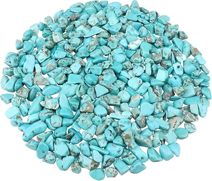 0.96LB Crushed Quartz Aquarium Gravel Vase Filler Succulent Rocks Home Decor Fish Tank Stones Natural Pebbles Polished Bulk Irregular Shaped - Turquoise