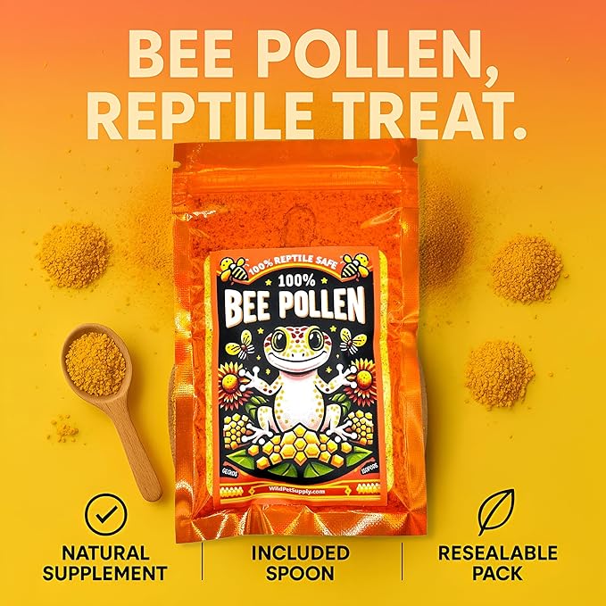 100% Bee Pollen Powder for Bearded Dragons, Tortoises, and Other Herbivores/Omnivores, 3 OZ (CTWPets)