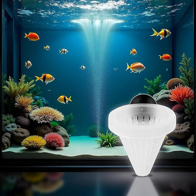1 Pc White Cone Shape Aquarium Red Worm Fish Feeder with Suction 7cm Height Professional, Automatic Feeders, Fish and Aquatic Pets,Aquarium Accessories