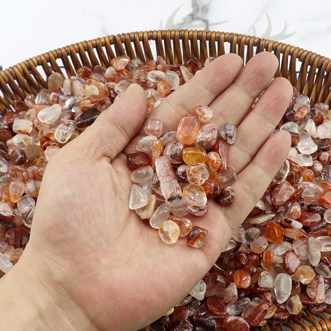 0.96LB Crushed Quartz Pebbles Fish Tank Gravel Succulent Rocks Aquarium Decorative Vase Filler Natural Stones Tumbled Polished Bulk - Crystal Pebbles