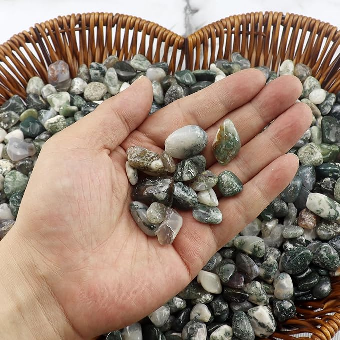 0.96LB Natural Pebbles Crushed Stones Aquarium Gravel Succulent Rocks Vase Filler Fish Tank Decorative Polished Bulk Irregular Shaped - Aquatic Agate