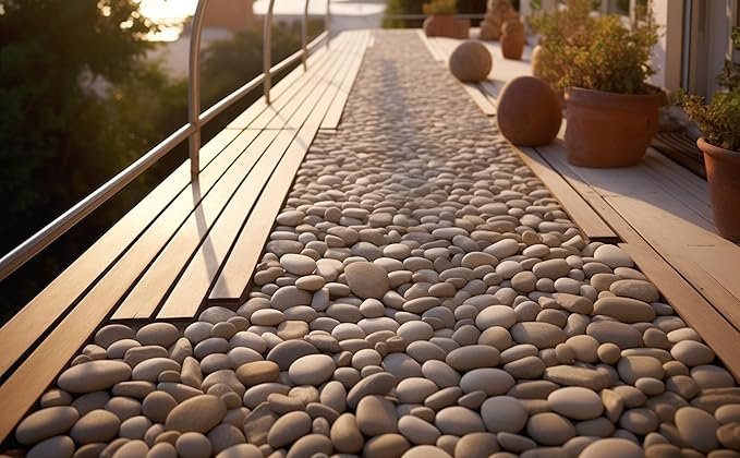 12 LBS River Rocks, StoneCreek, Decorative Garden Stones for Plant Landscaping, Polished Gravel Filler Pebbles for Home Decoration, Vases, Succulents, Flower Beds and Fish Tanks (White, Medium)