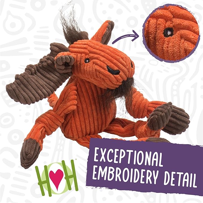 HuggleHounds Knottie Plush Dog Toy - Dog Stuffed Animal Toy, Puppy Toys, Squeaky Dog Toy for Small, Medium & Large Dogs, Durable Plush to Keep Them Busy - Nibblet Anteater, Large