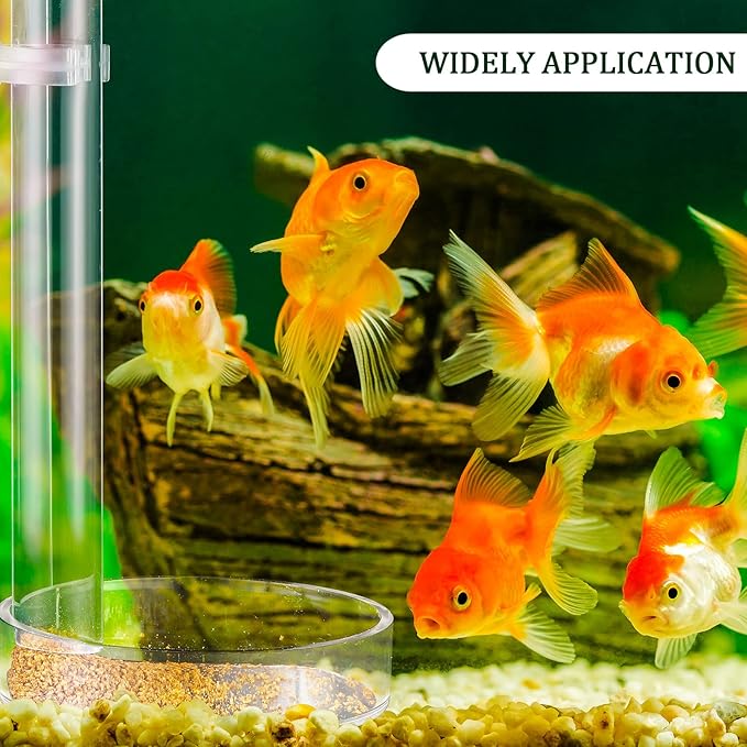 12 Pieces Shrimp Feeder Set 4 Acrylic Tubes & 8 Dishes, Clear Crystal Glass Bowl, Fish Tank Feeding Supplies for Shrimp & Betta, 2 Sizes