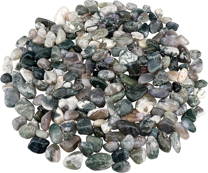 0.96LB Natural Pebbles Crushed Stones Aquarium Gravel Succulent Rocks Vase Filler Fish Tank Decorative Polished Bulk Irregular Shaped - Aquatic Agate