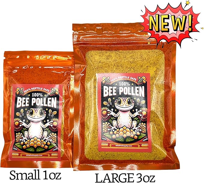 100% Bee Pollen Powder for Bearded Dragons, Tortoises, and Other Herbivores/Omnivores, 3 OZ (CTWPets)