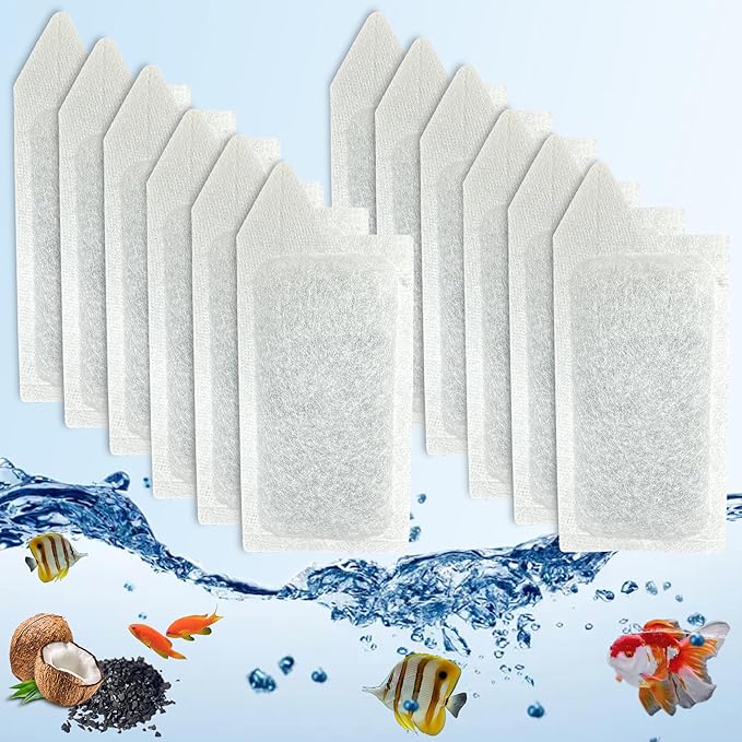 12 Pack Replacement Small Size Cartridges for Tetra Whisper Small Fish Tanks Filter; Refilled Filter Cartridges S Size for Aquarium Kits 3-10 Gallons
