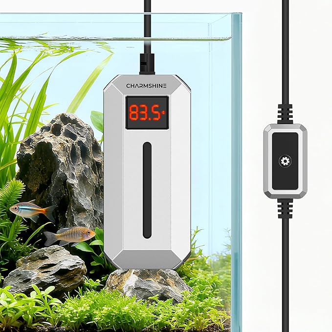 100W Aquarium Heater Fish Tank Submersible Water Heater with LED Digital Display Fish Tank Water Heater for 10-20 Gallons Freshwater & Saltwater Turtle Tanks Heater