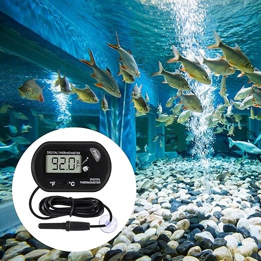 10Pcs Aquarium Fish Tank Reptile Terrarium Water Temperature Test Digital Thermometer with LCD Display Fahrenheit/Celsius (/)