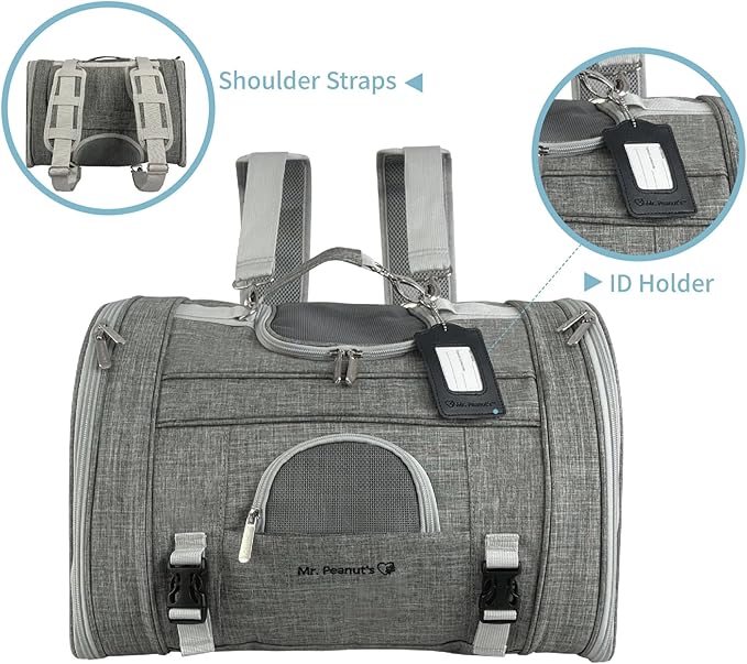 Mr. Peanut's Monterey Series Airline Compliant Horizontal Backpack Pet Carrier (Lavender)